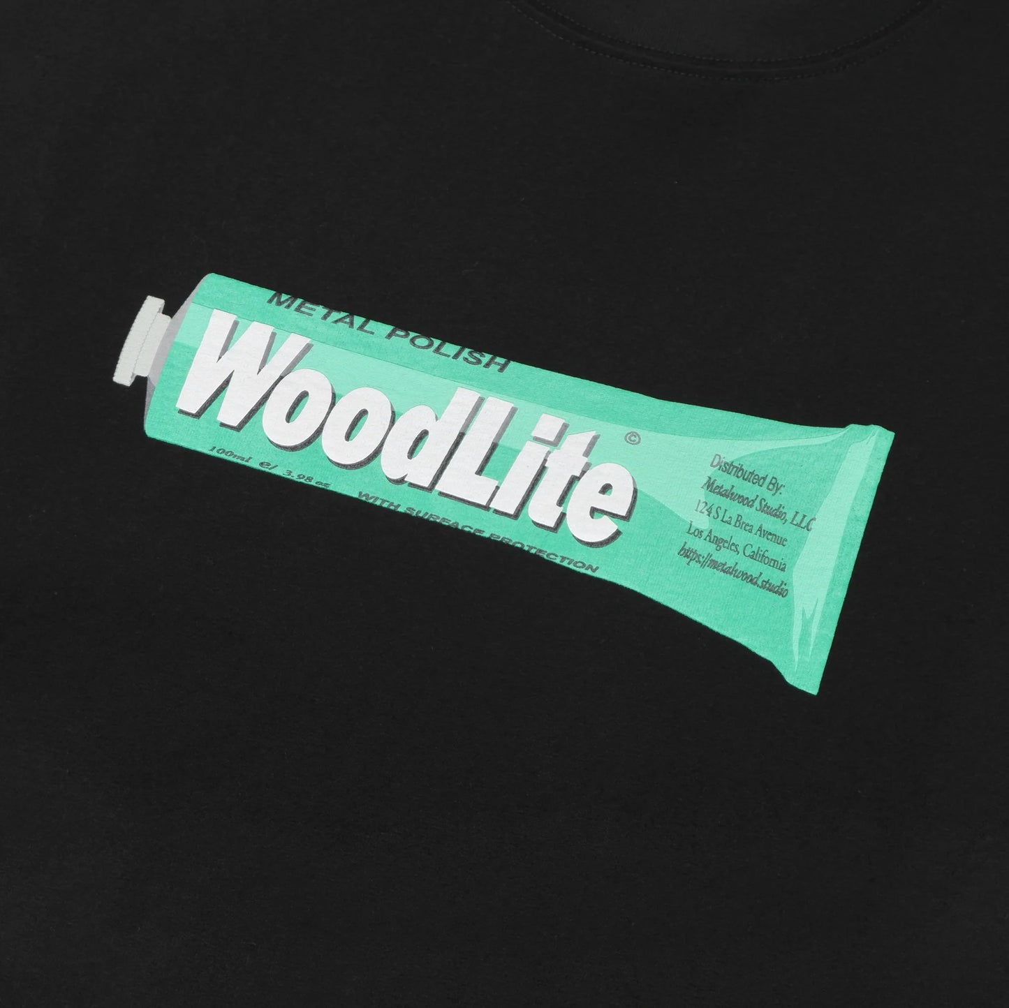 METALWOOD STUDIO WOODLITE T-SHIRT Black ロゴ
