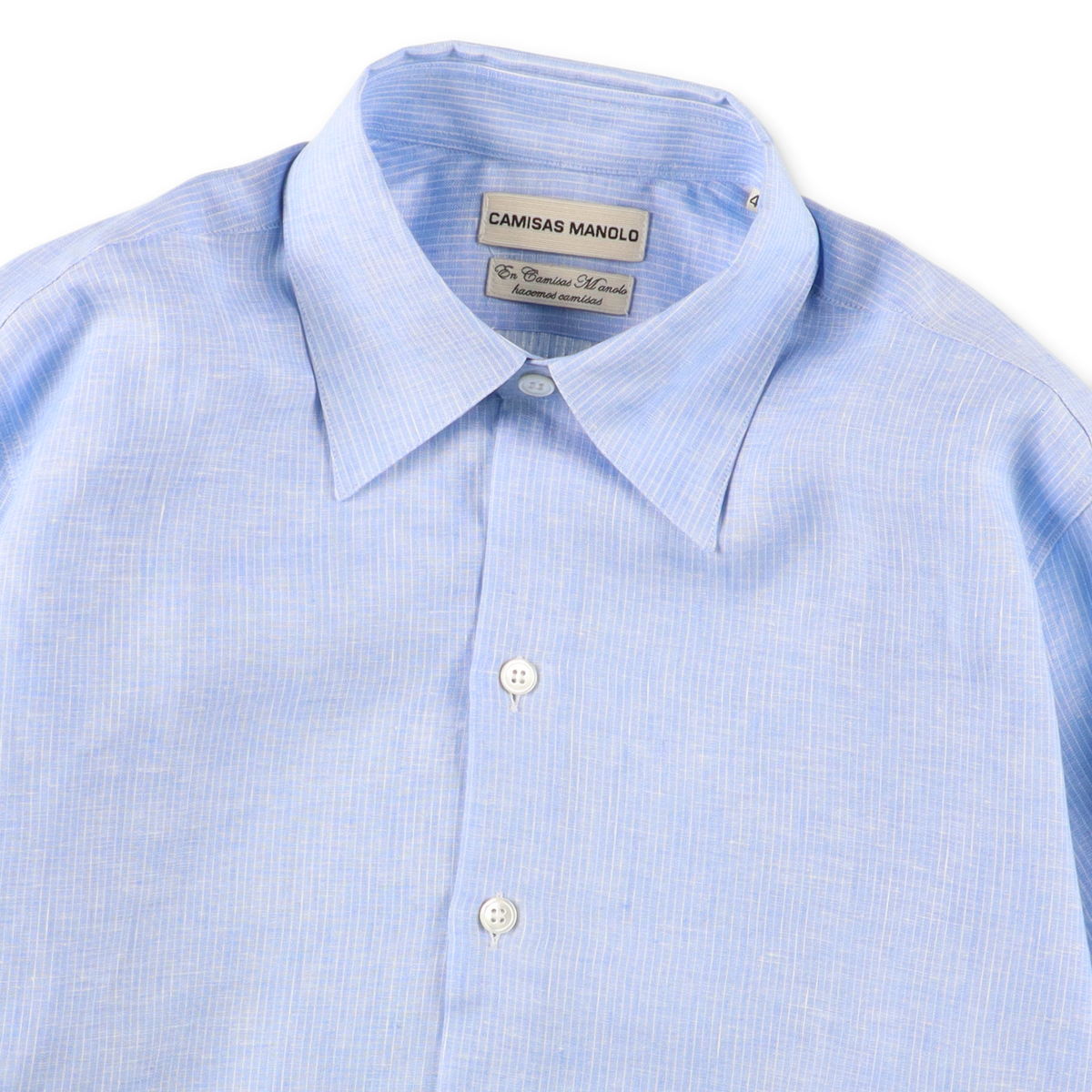 CAMISAS MANOLO LIGHT BLUE WHITE STRIPES NORMAL SHIRT【26010604】(N)