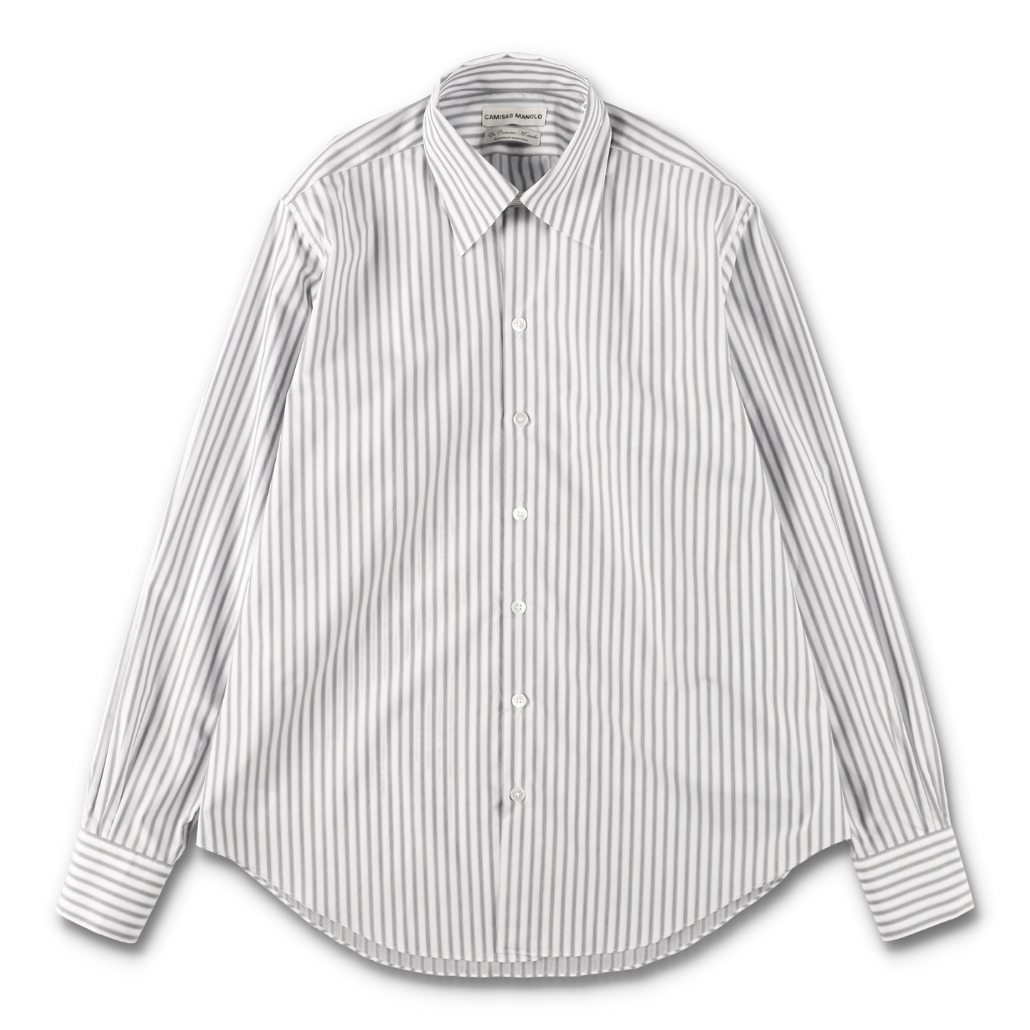 WHITE/BLACK STRIPES NORMAL SHIRT - CAMISAS MANOLO 正面