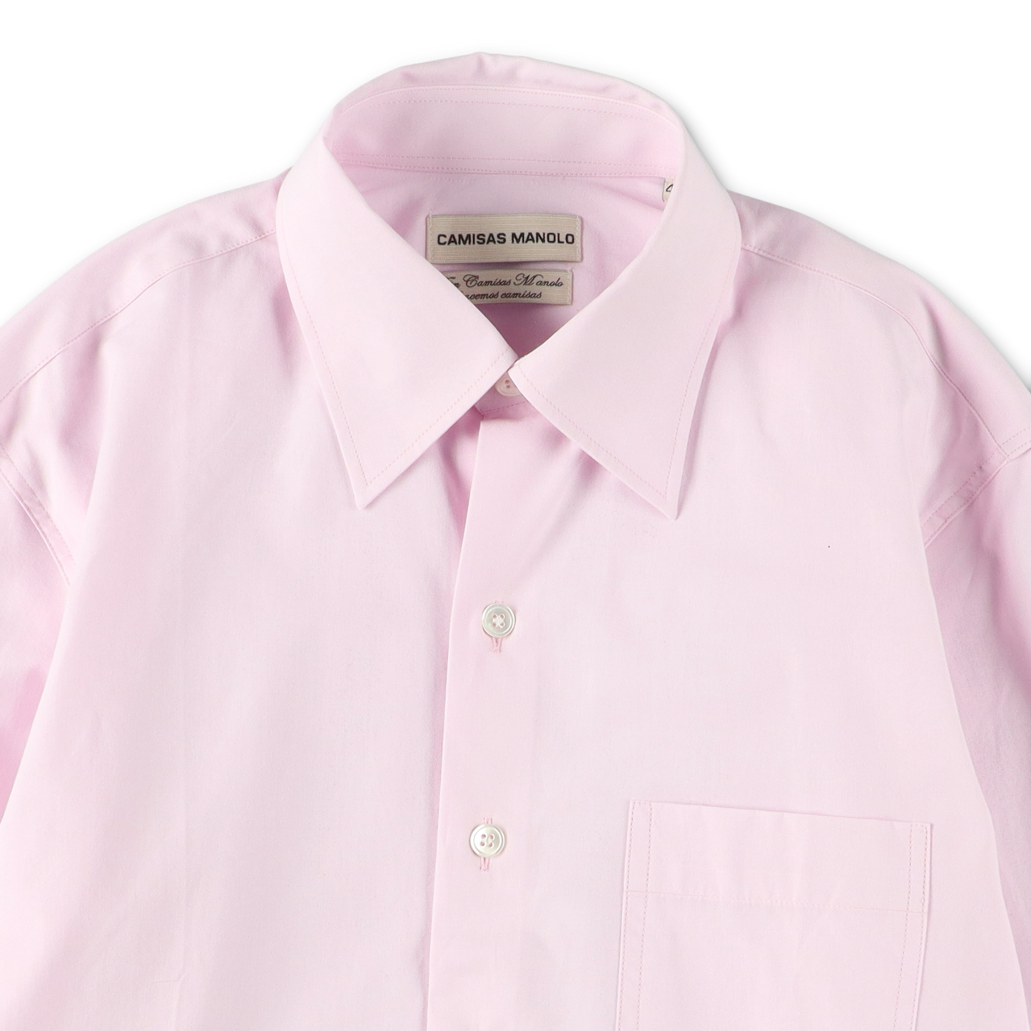 SOFT PINK CAMISA SHIRT - CAMISAS MANOLO 襟のディテール