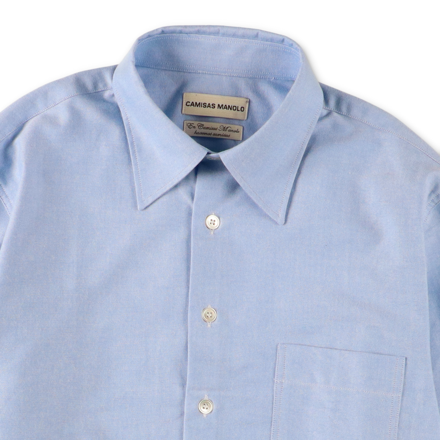 LIGHT BLUE CAMPO SHIRT - CAMISAS MANOLO 襟のディテール