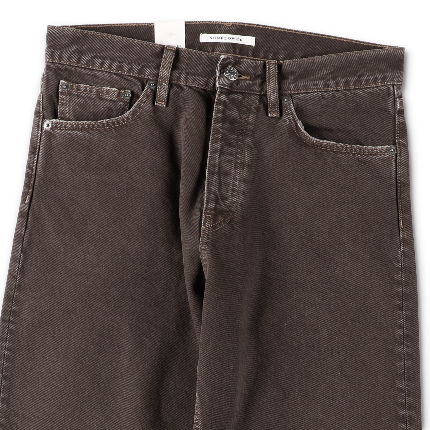 LOOSE DENIM VINTAGE BROWN - SUNFLOWER ウエストのディテール