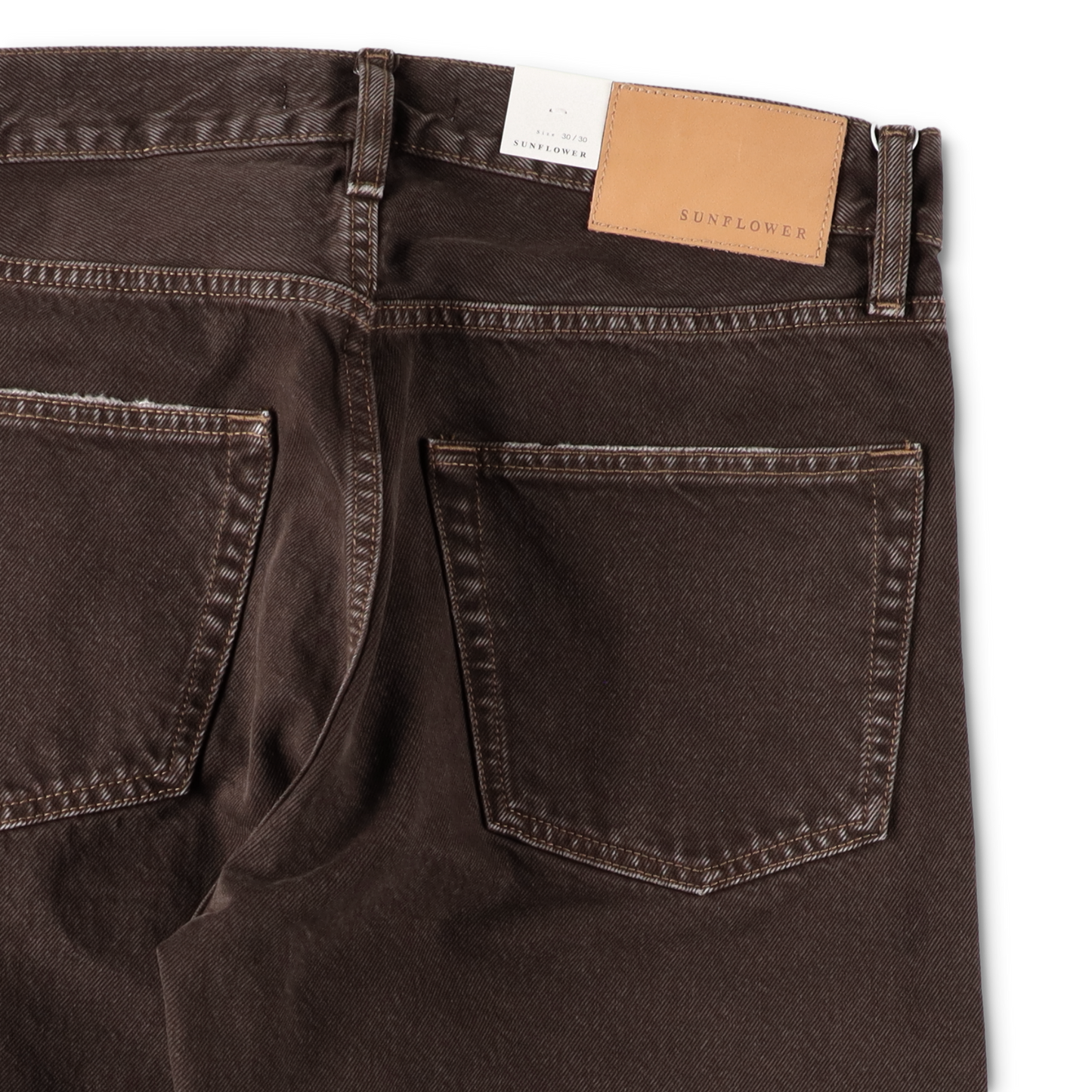 LOOSE DENIM VINTAGE BROWN - SUNFLOWER ポケットのディテール