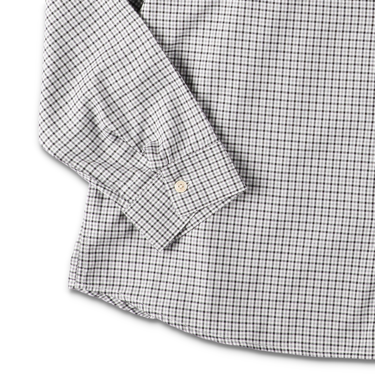 STABLE SHIRT GREY CHECK - SUNFLOWER 袖のディテール