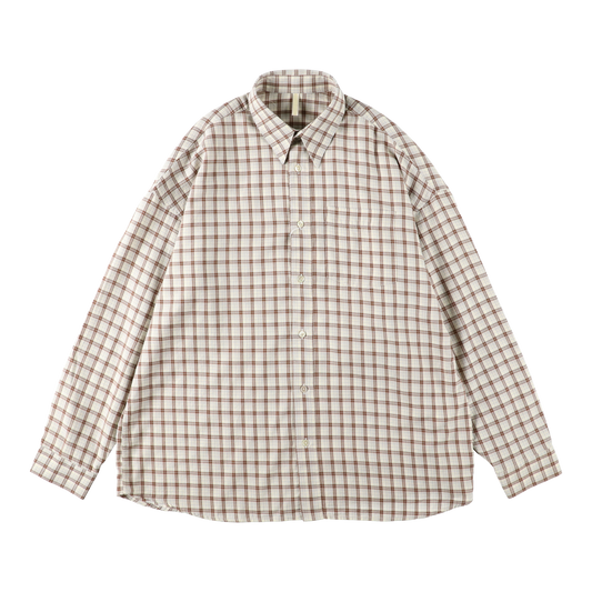 STABLE SHIRT BROWN CHECK - SUNFLOWER 正面