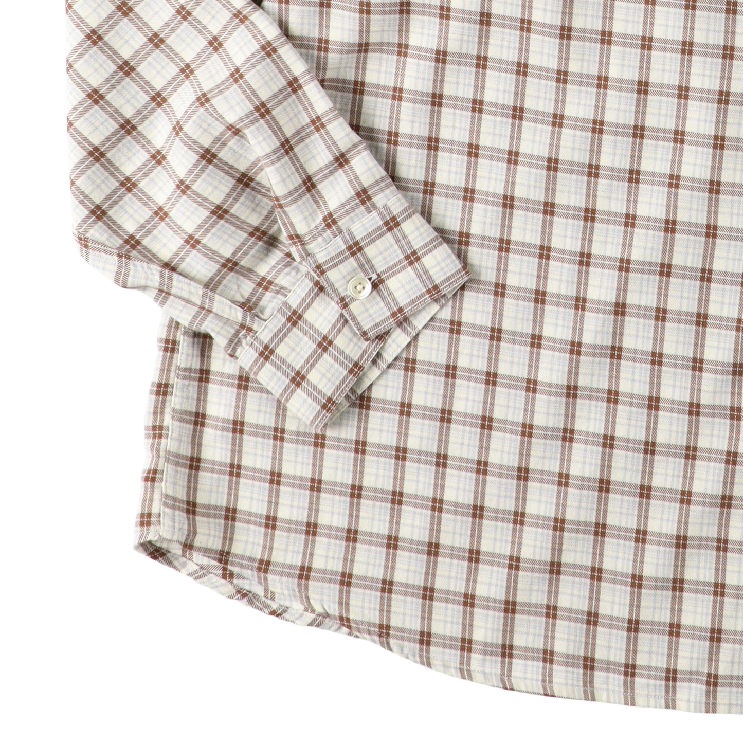 STABLE SHIRT BROWN CHECK - SUNFLOWER 袖のディテール