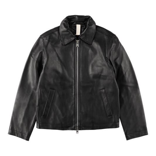 SHORT LEATHER JAKET BLACK - SUNFLOWER 正面