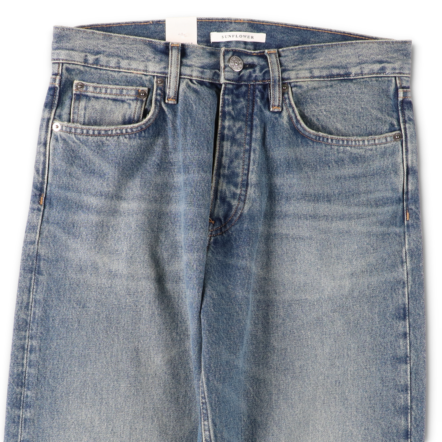 LOOSE DENIM DARK BLUE VINTAGE - SUNFLOWER ウエストのディテール