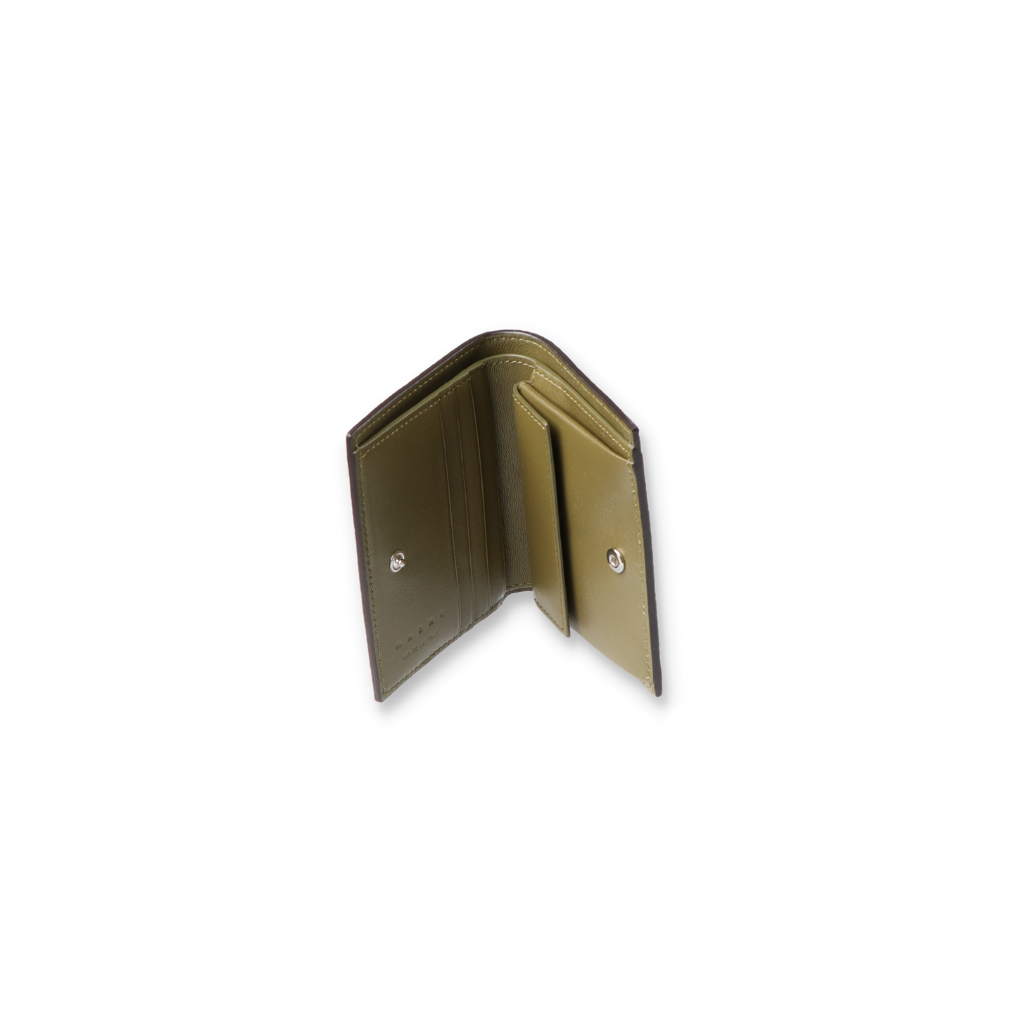 MARNI Leather bifold wallet with Marni Mending embroidery Light Curry【PFMI0098U0】(N)