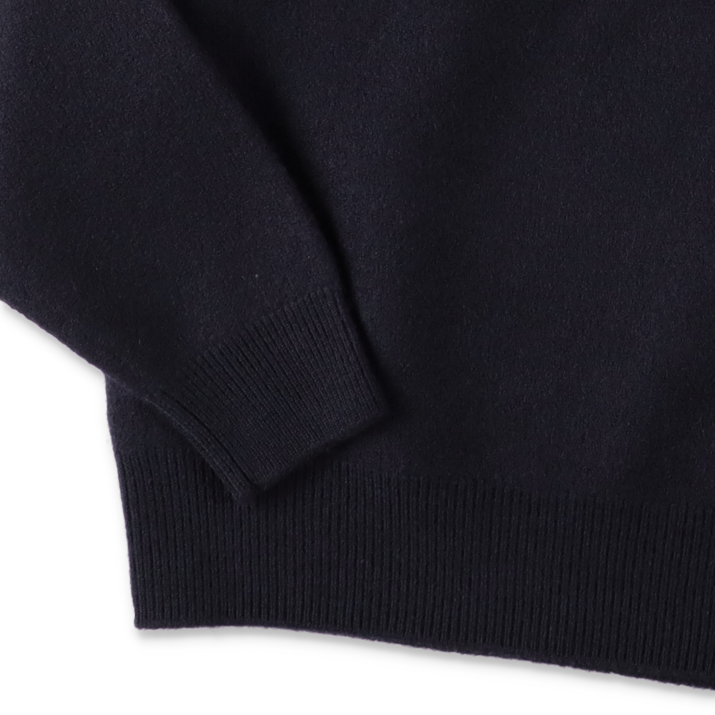 UNIVERSAL PRODUCTS. FELTED MERINO WOOL CREW NECK KNIT NAVY【253-60203】(N)