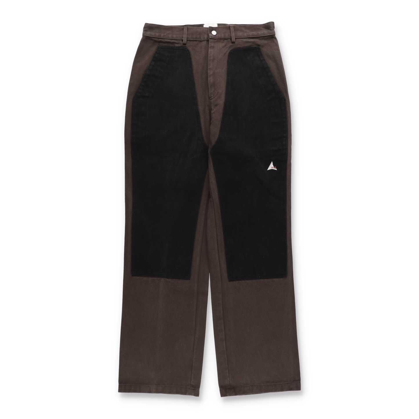 ROA FOMES Double Knee Washed Canvas Pant Dark Brown Black 正面