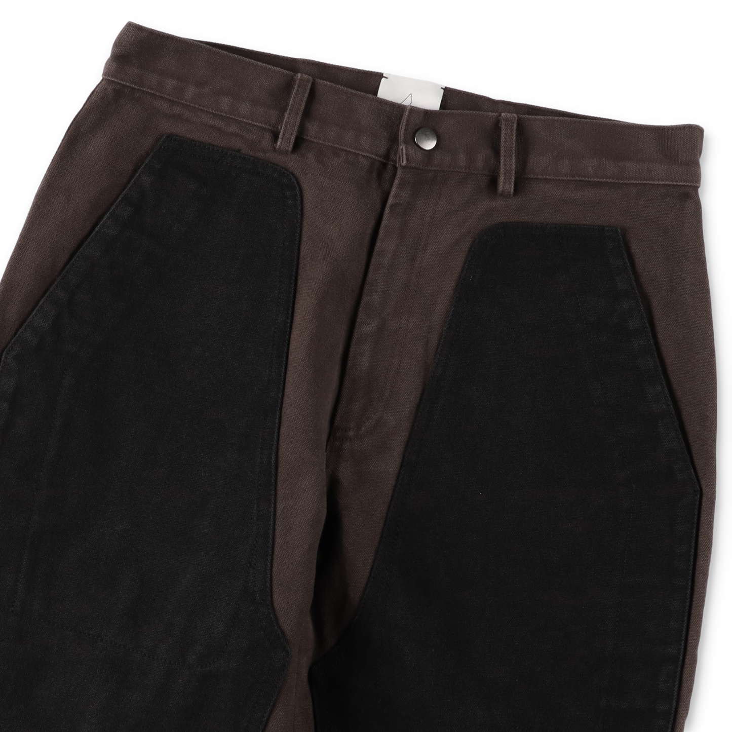 ROA FOMES Double Knee Washed Canvas Pant Dark Brown Black ウエスト部分