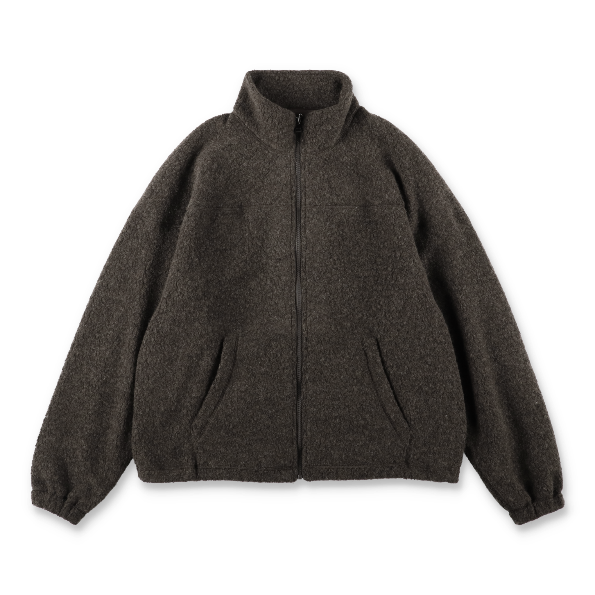 UNIVERSAL PRODUCTS - WOOL FLEECE DERBY JACKET BROWN – STUDY