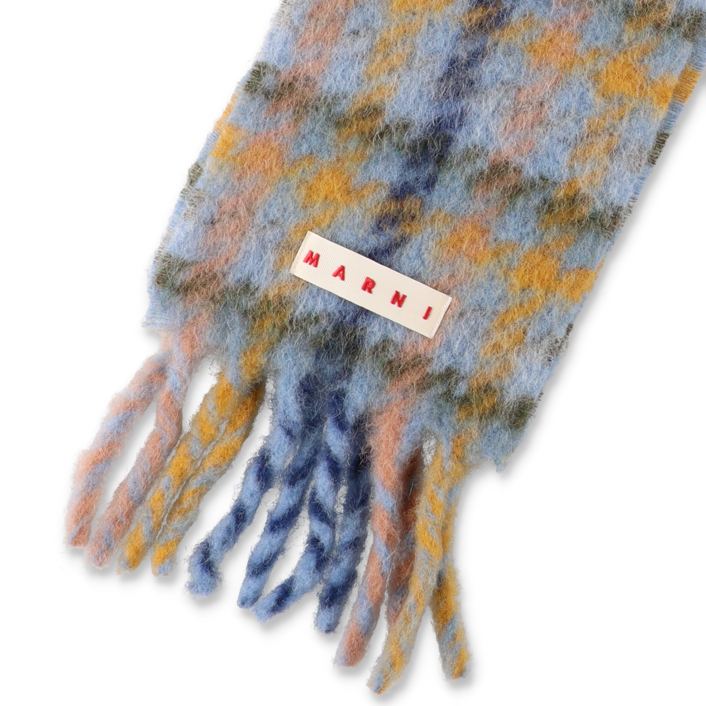 MARNI Check Alpaca Mohair Brushed Scarf Dark Ash【SCZC0077YO】(N)