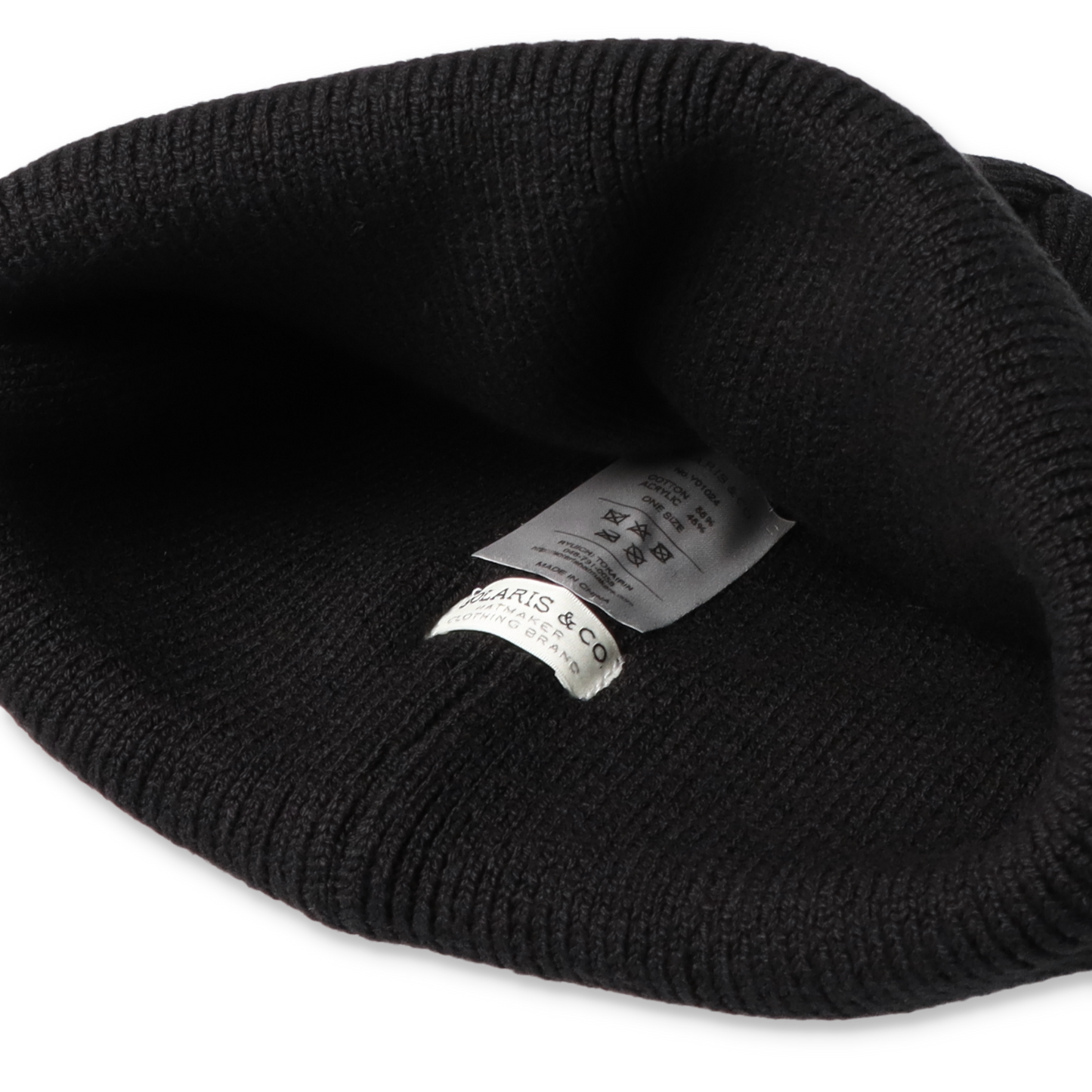SOLARIS&CO. ACRYLIC COTTON WATCH CAP "HUNTER" Black【Y01024】(N)