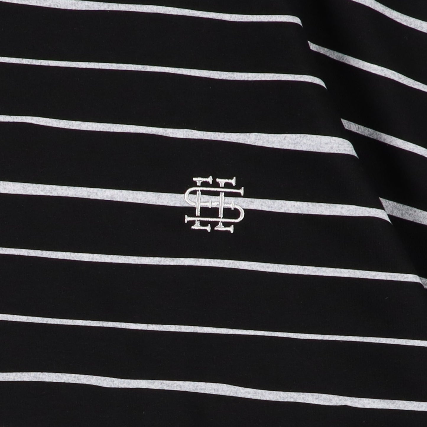 【2-1】SEE SEE Super Big Border SS Round Tee【Black】