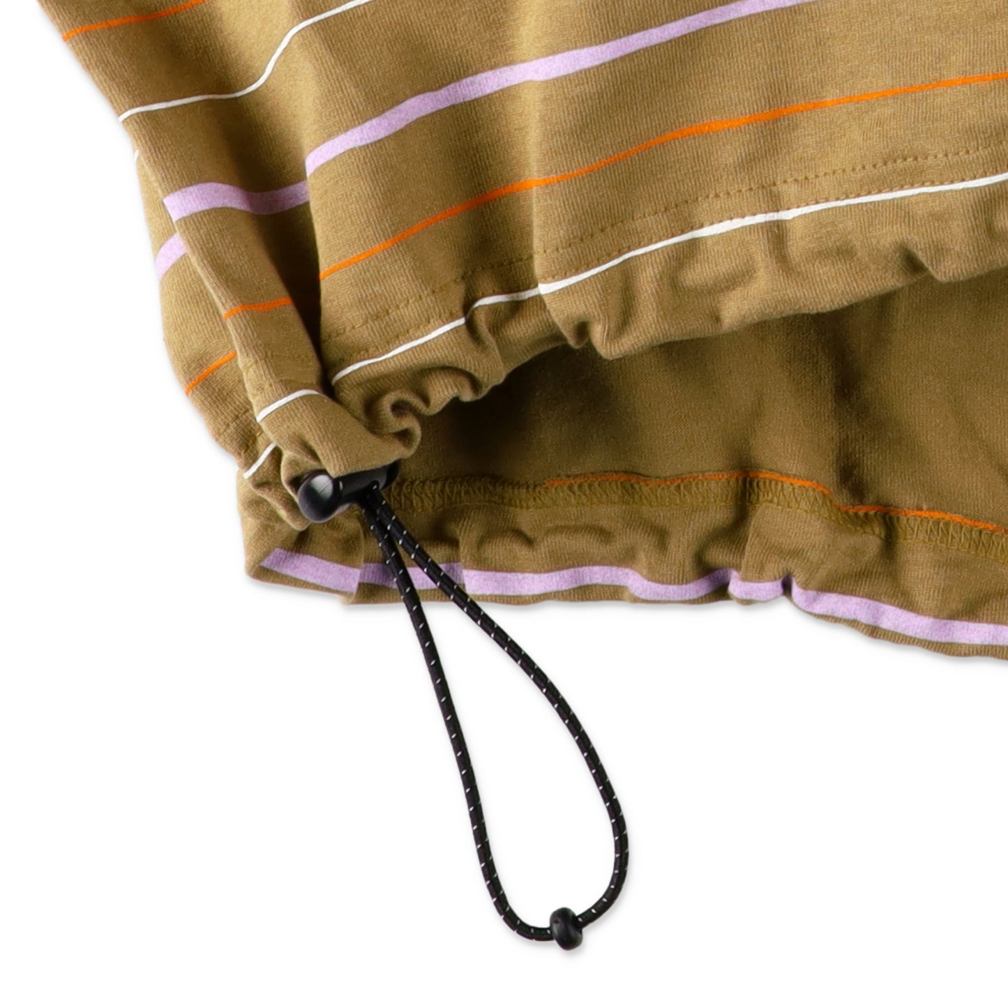 【6-2】SEE SEE Super Big Border SS W/Drawstrings Tee【Moca】