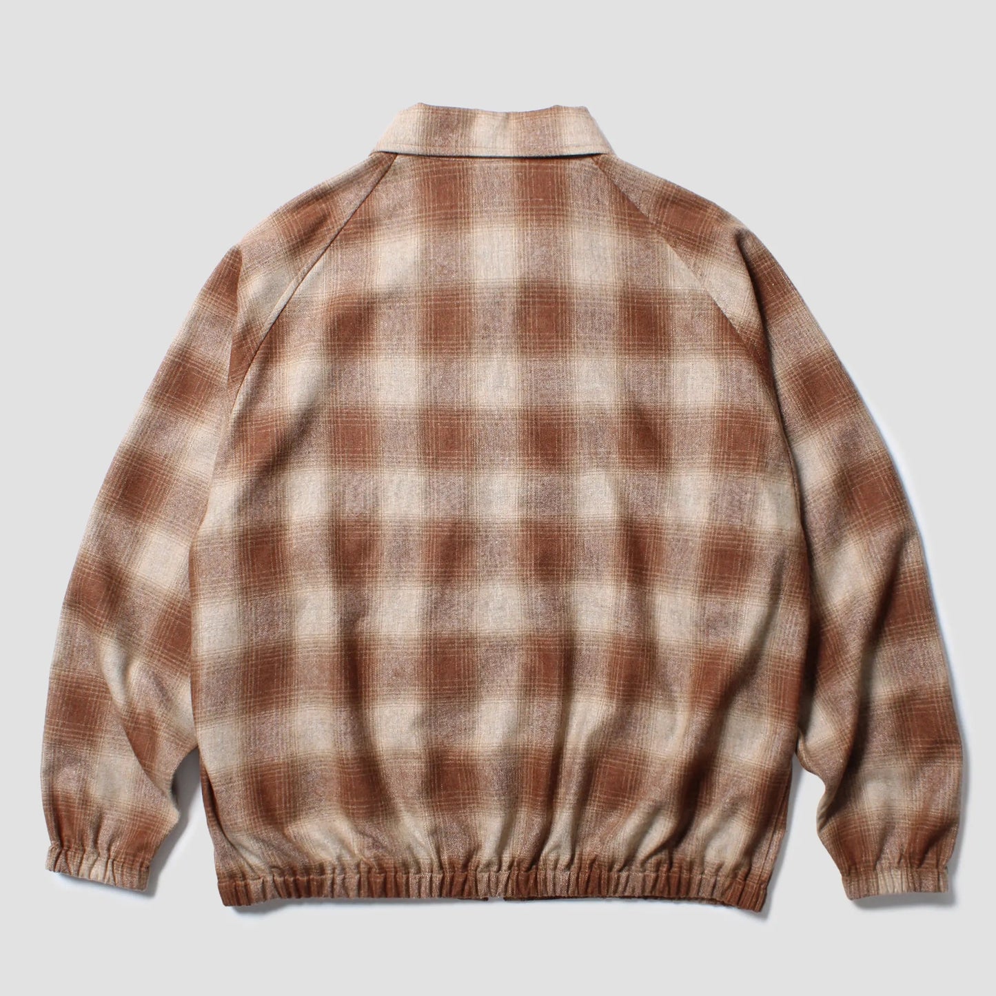 CABARET POVAL Wool Ombre Check Drizzler Shirt Brown 背面