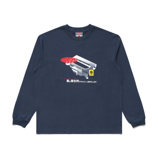 METALWOOD STUDIO CAN OPENER LONGSLEEVE T-SHIRT Navy 正面