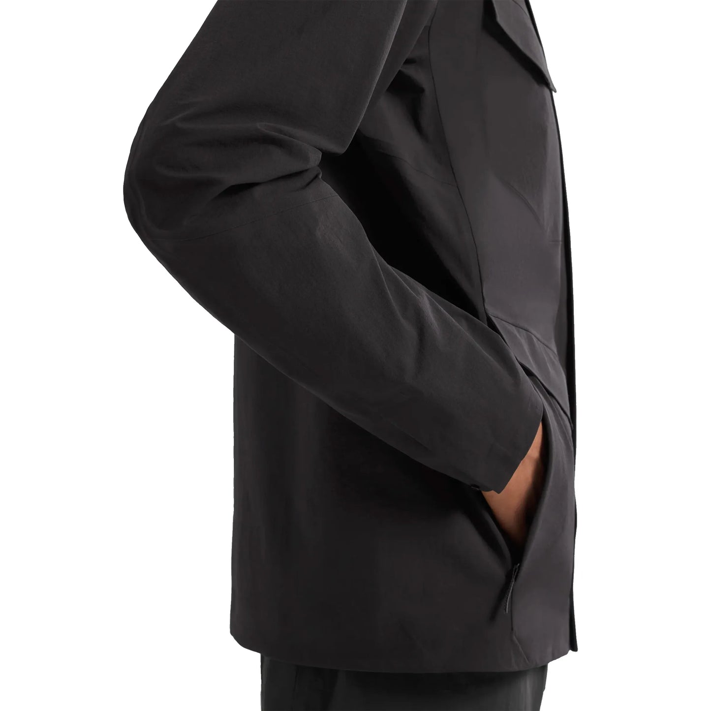 ARC'TERYX VEILANCE Field Softshell Jacket Men's BLACK 着用写真 側面 腕部分