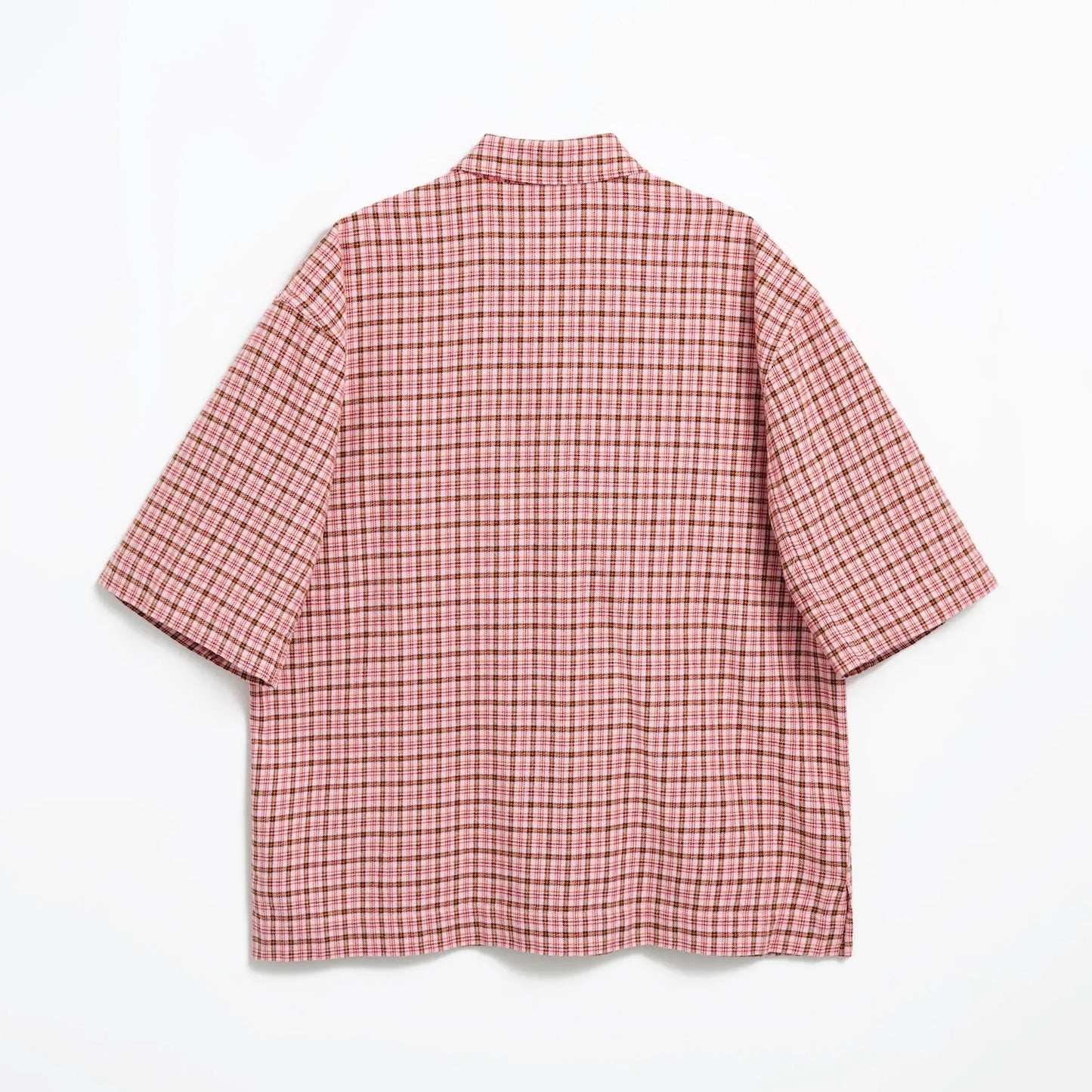 SUNFLOWER ADAM OVER SHIRT Pink Check バックデザイン 背面シルエット
