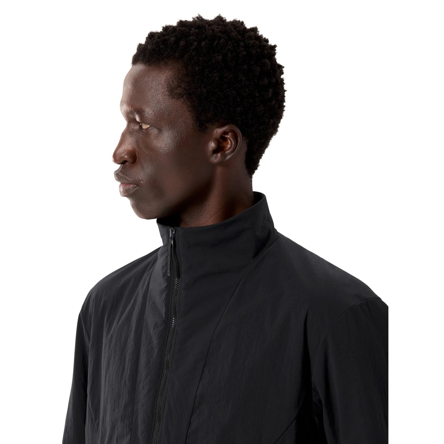 ARC'TERYX VEILANCE Mionn Insulated Jacket M BLACK 着用画像 首元部分詳細