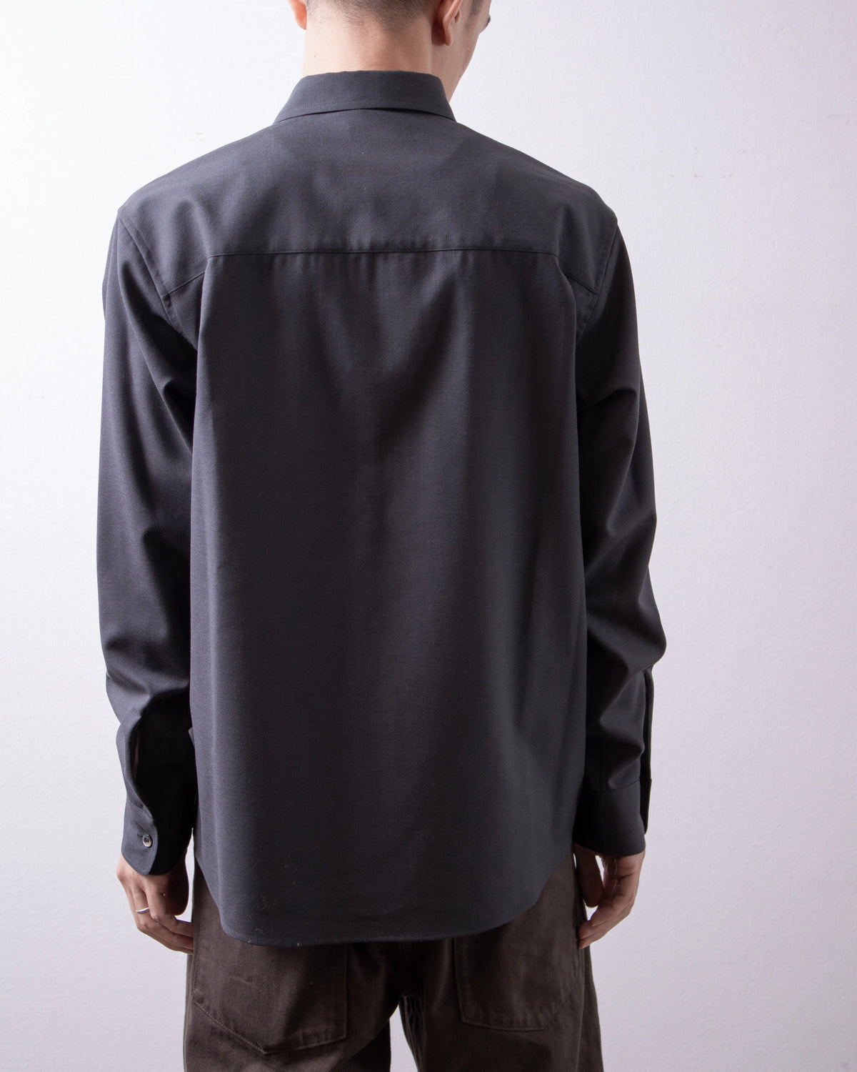 ENCOMING Endr Long Sleeve Shirt Blue Grey 着用イメージ 背面