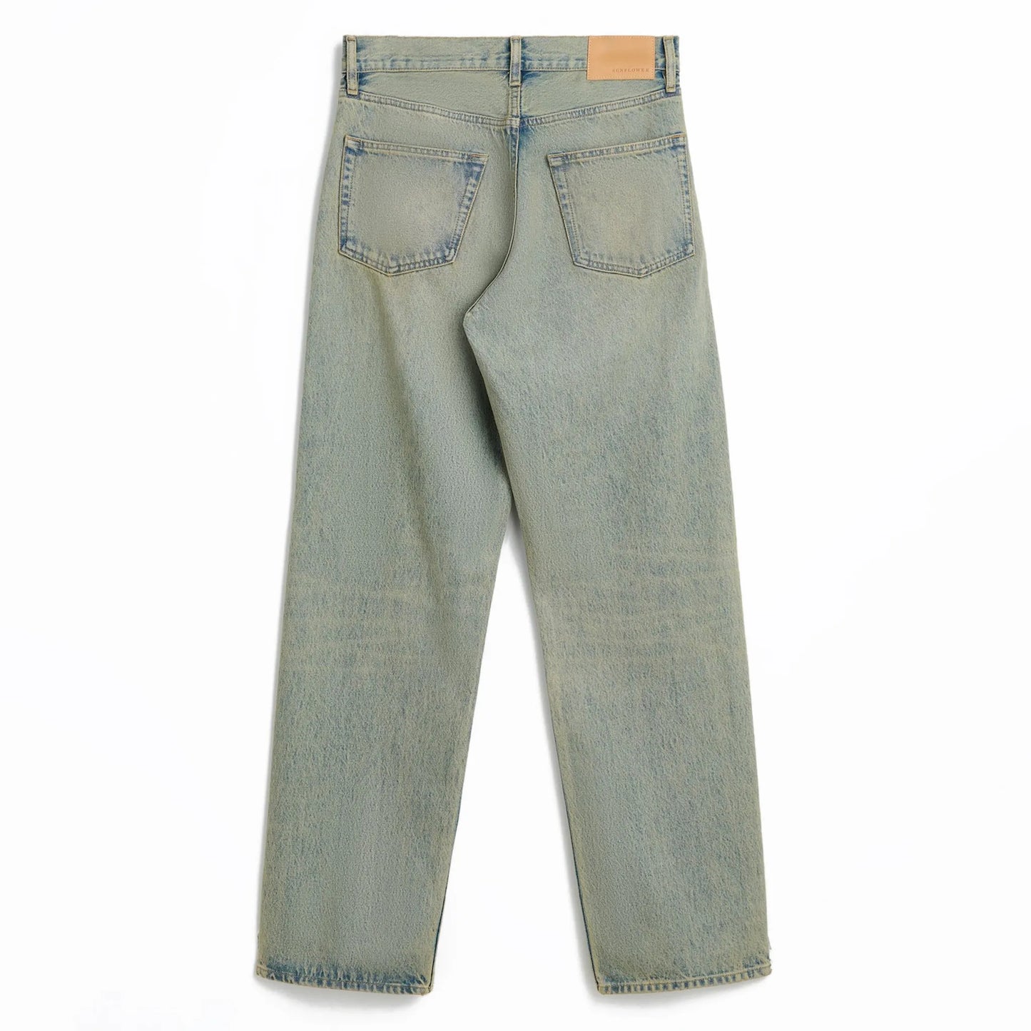 SUNFLOWER LOOSE DENIM Light Vintage Dust バックデザイン 背面シルエット