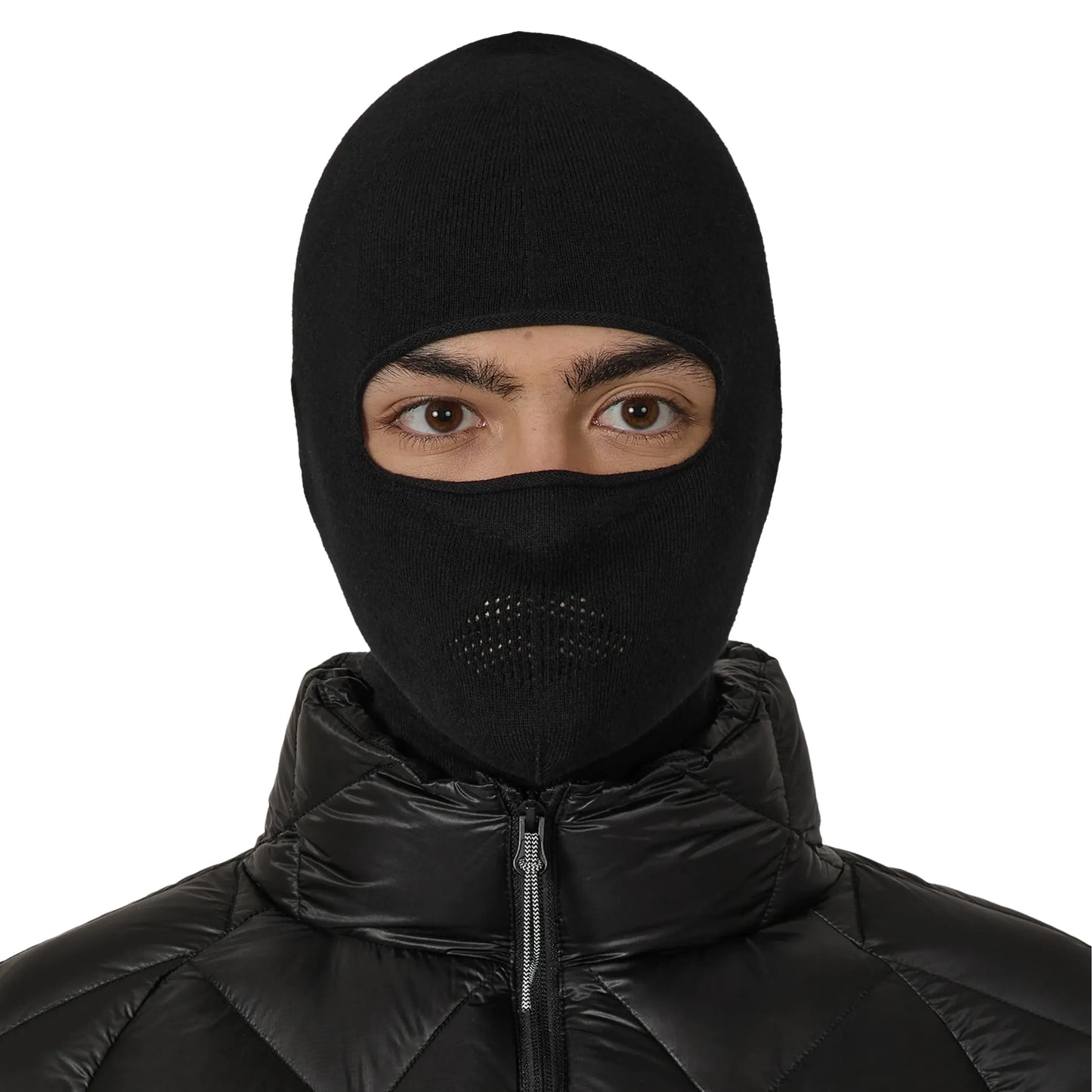 ROA OWL Seamless Biofil® Breathable Balaclava Black 着用画像 正面
