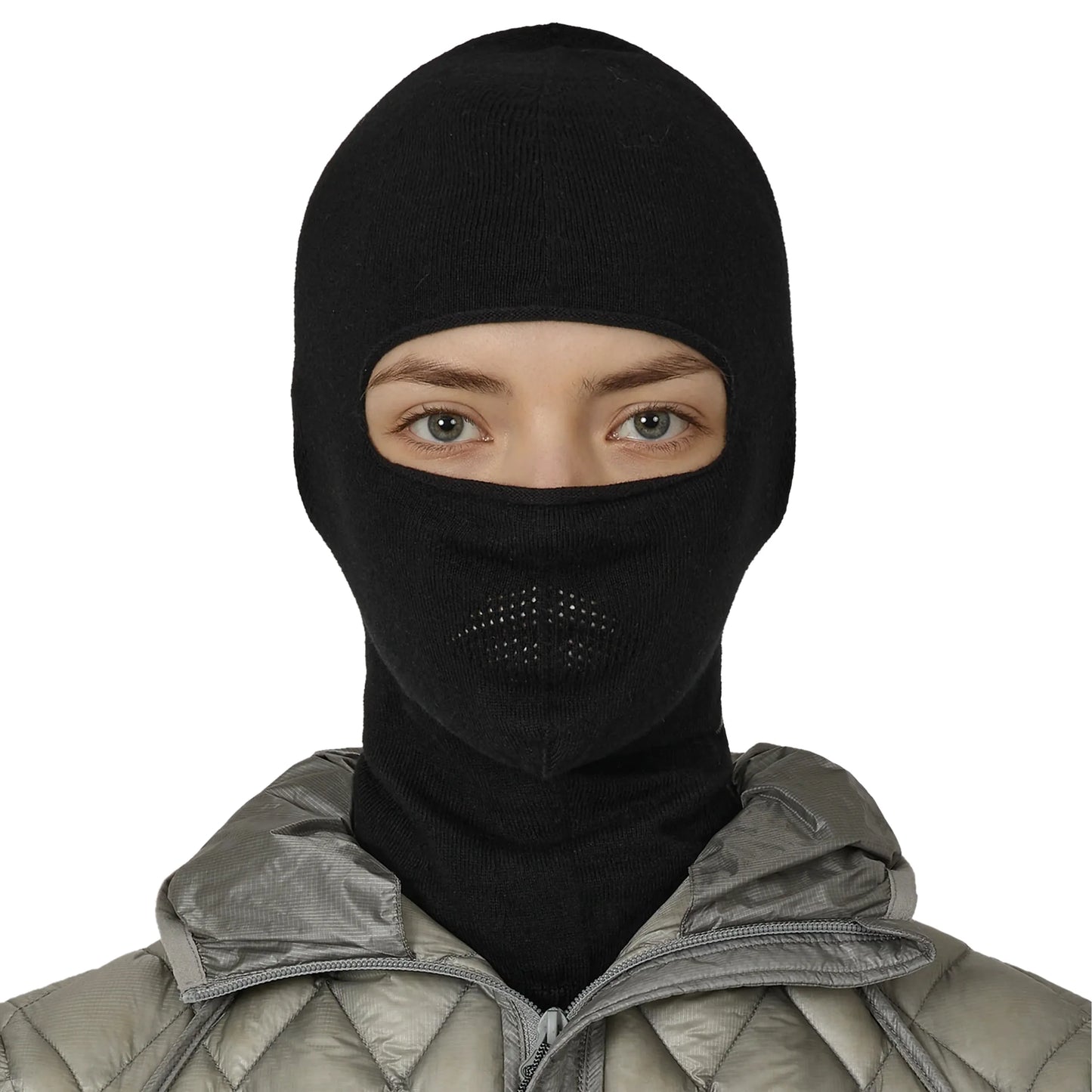 ROA OWL Seamless Biofil® Breathable Balaclava Black 女性着用画像 正面