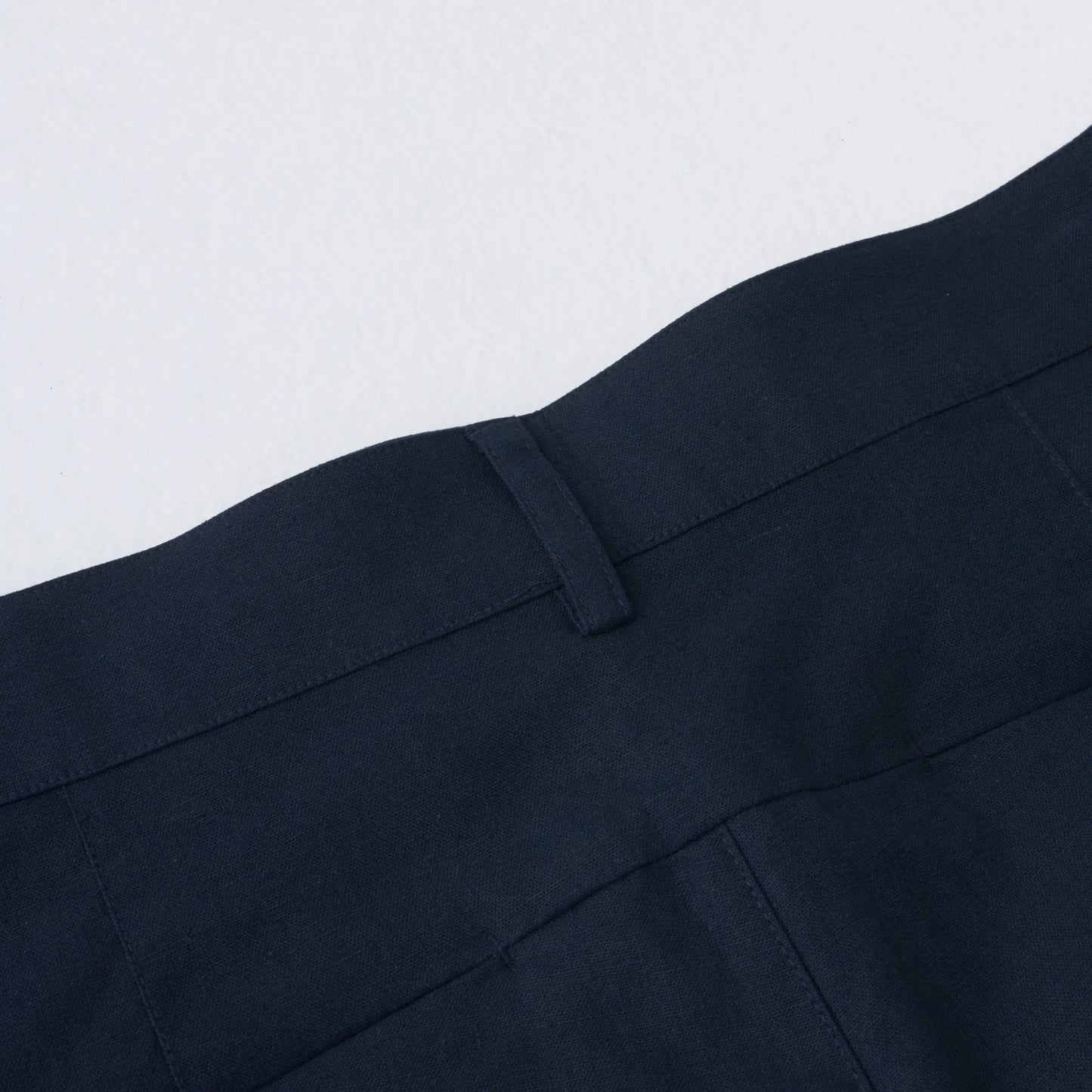 Hiking Patrol PATH LINEN COTTON MIXED SHORTS DK NAVY ベルトループディテール