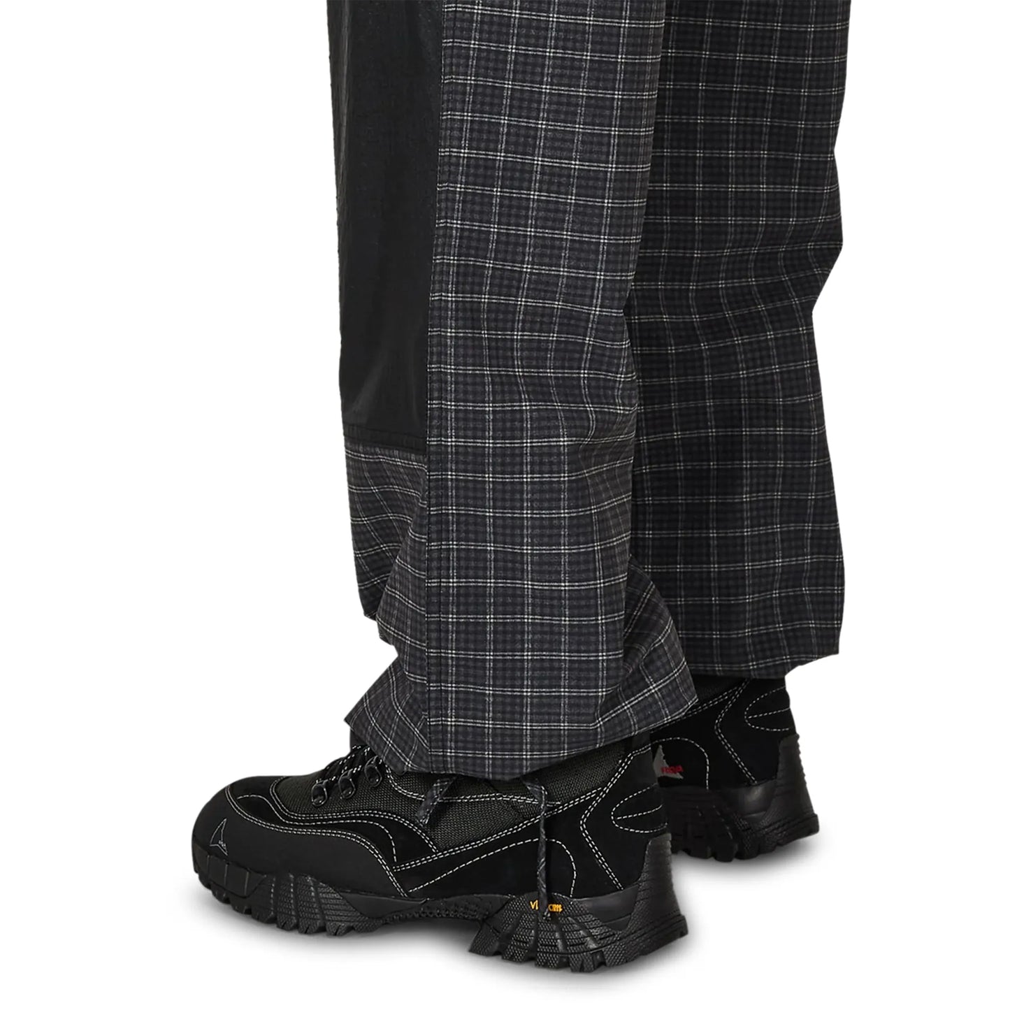 ROA Aair Floweave Printed Check Elasticated Waistband Pants Anthracite 裾背面デザイン