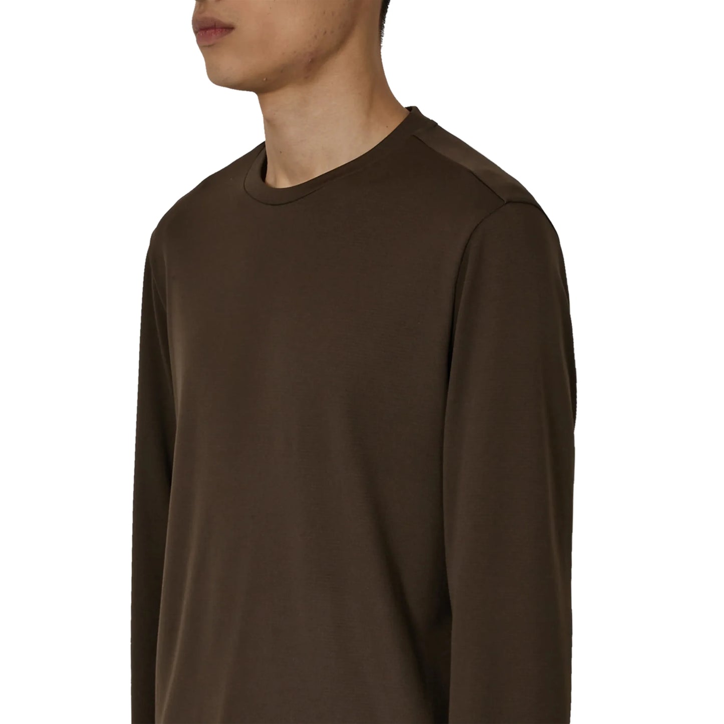 ROA FIREFLIES Base Layer Fast Dry Long Sleeve Brown 着用イメージ 首元部分