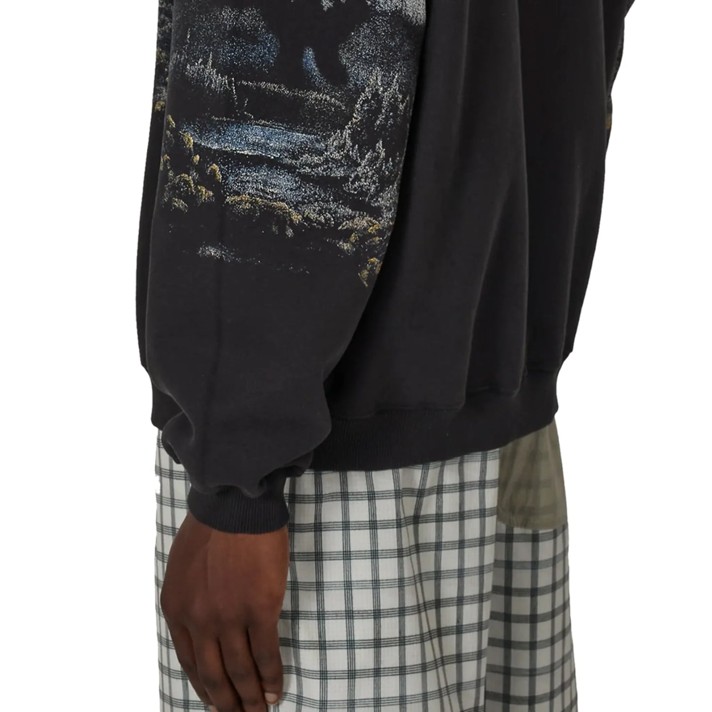 ROA Fai Half Zip Sweater Washed Black 背面裾ディテール