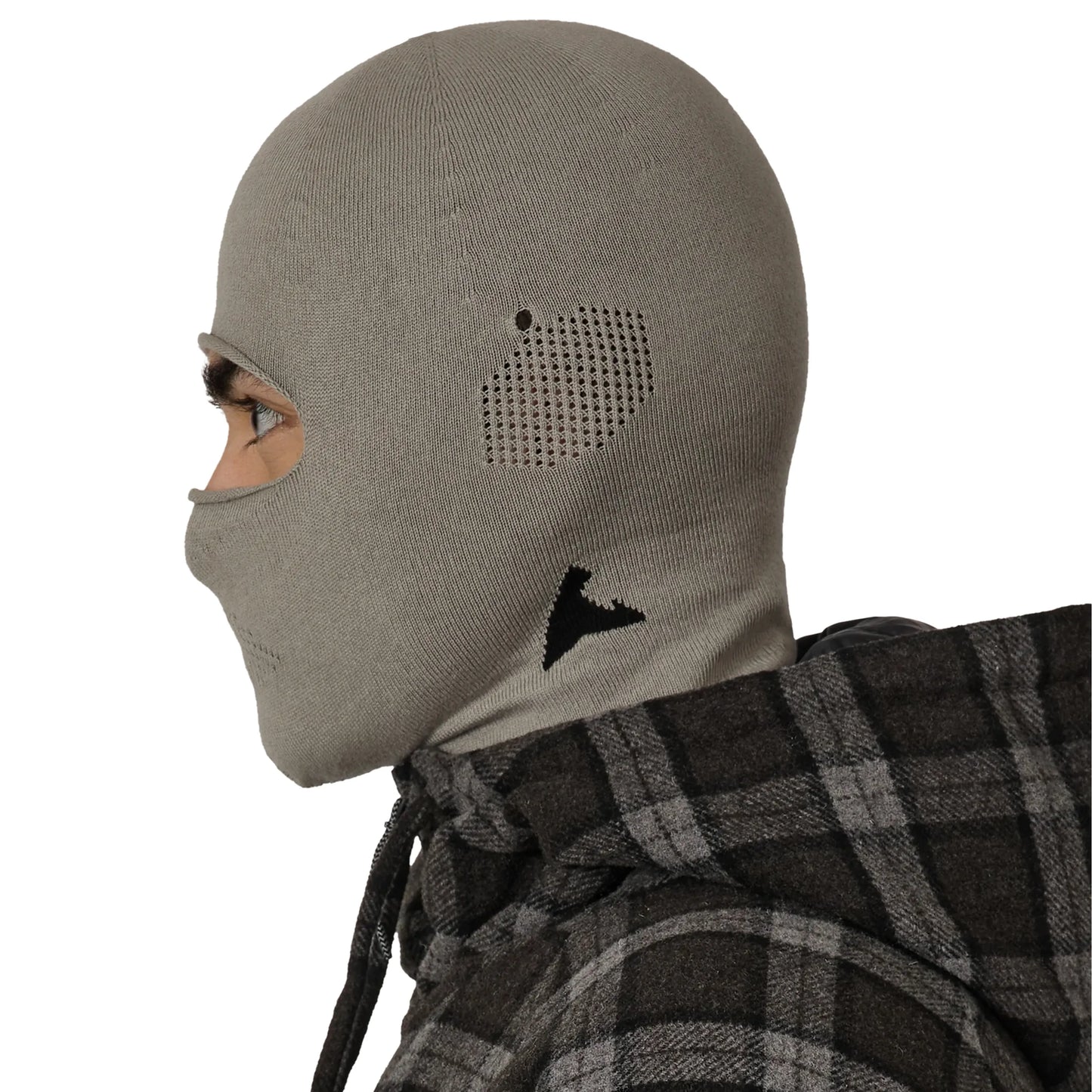 ROA OWL Seamless Biofil® Breathable Balaclava Light Grey 着用画像 側面