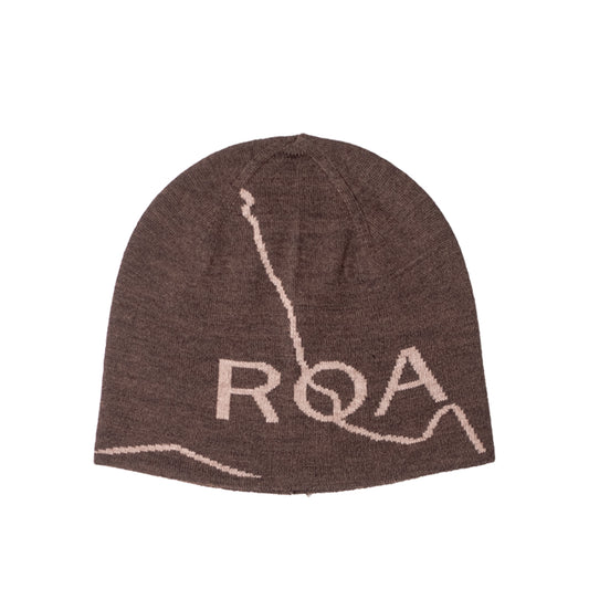 ROA Beanie Logo Dark Brown - 正面ビジュアル