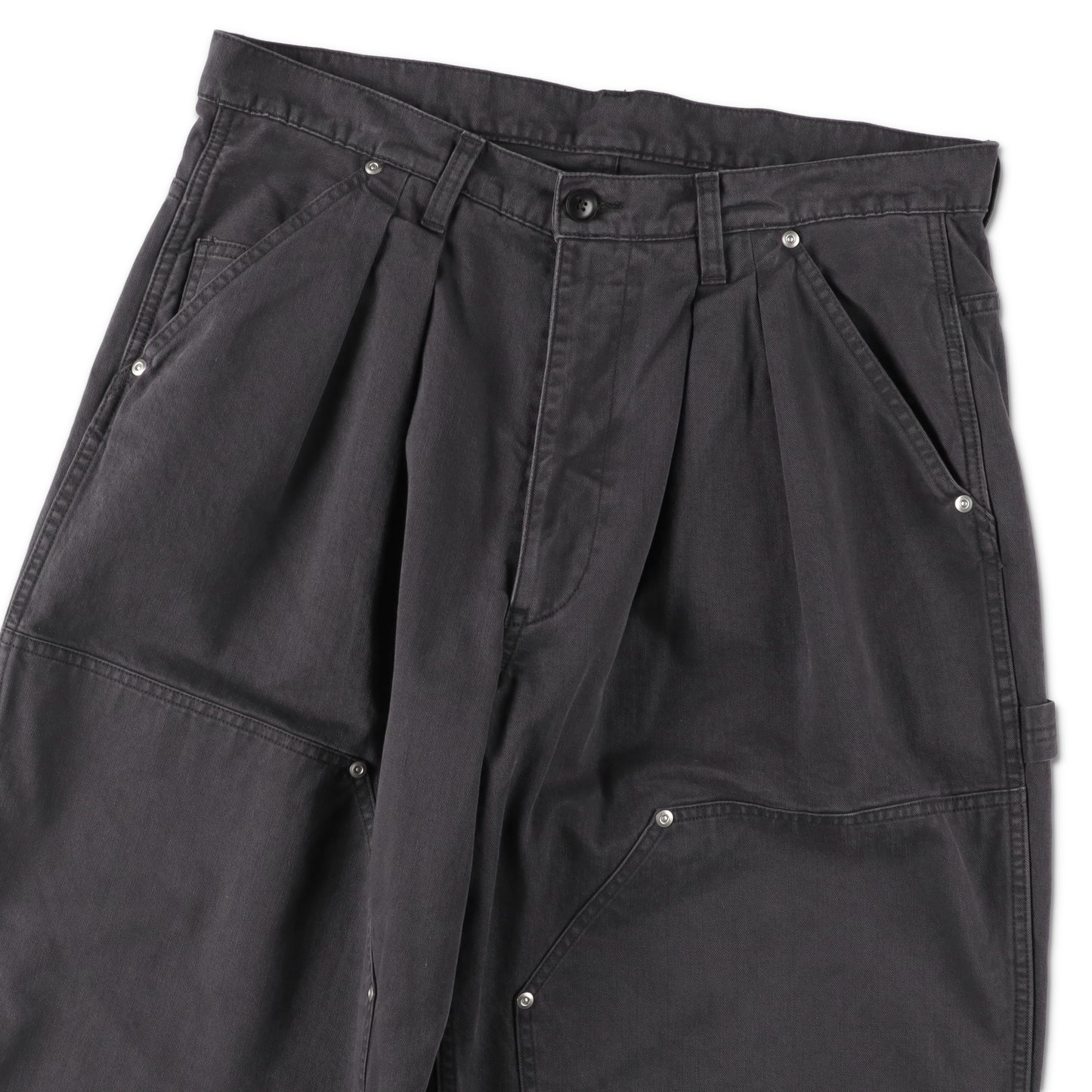 4.11 12:00pm 発売 SEE SEE DOUBLE KNEE PAINTER PANTS CHINO BLEACH【BLACK】
