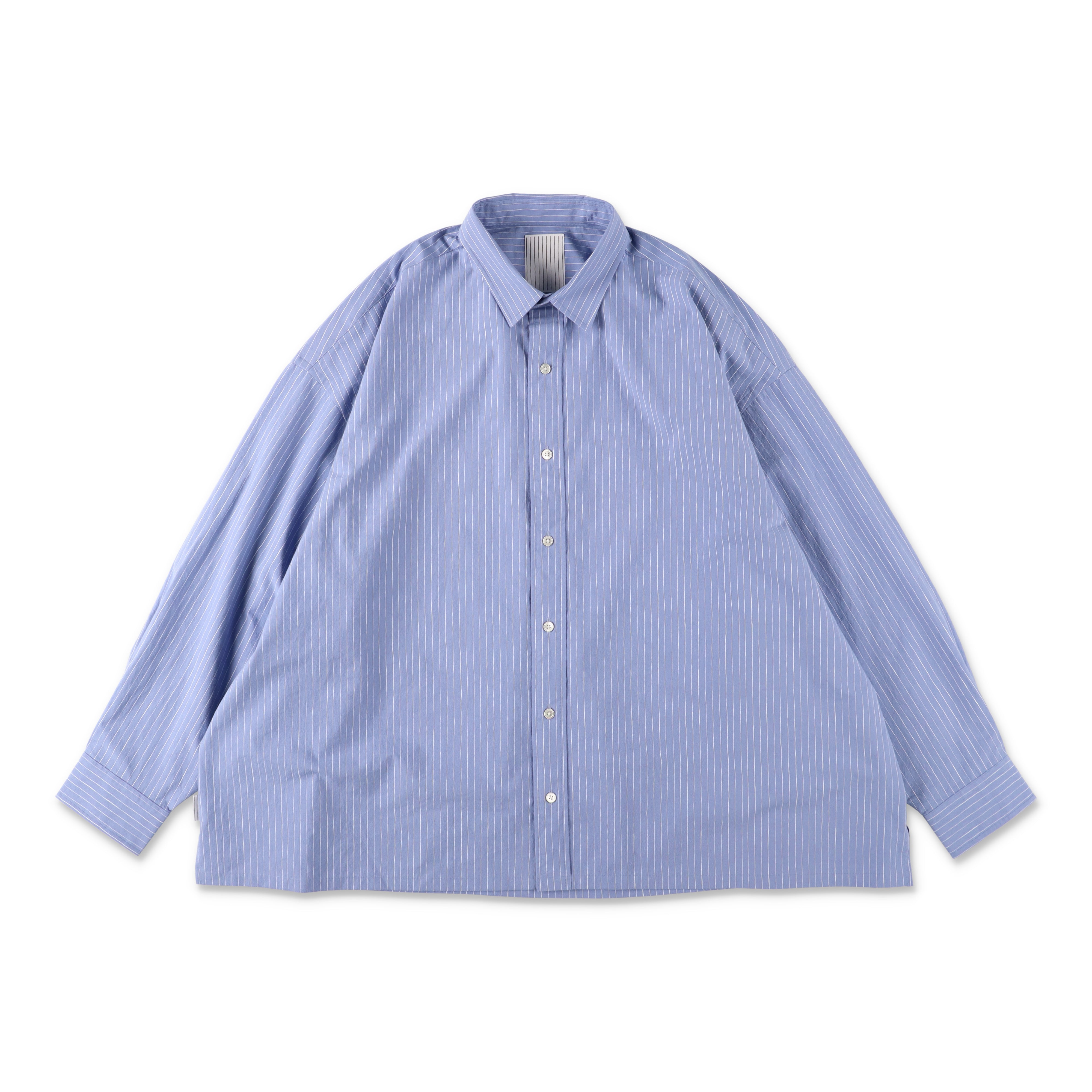 S.F.C COTTON STRIPE SLIT SHIRT - Sax – STUDY SHOWROOM STORE