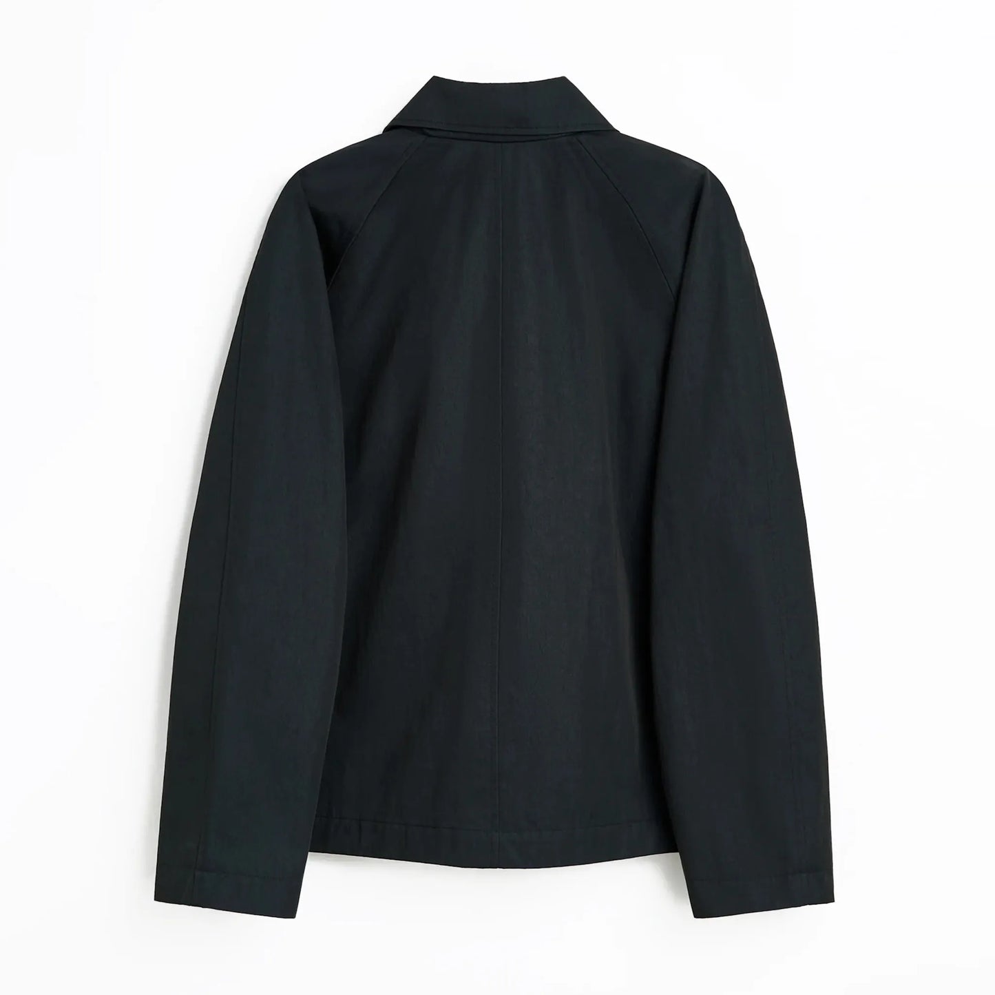 SUNFLOWER SHORT RAGLAN COAT Black バックデザイン 背面シルエット