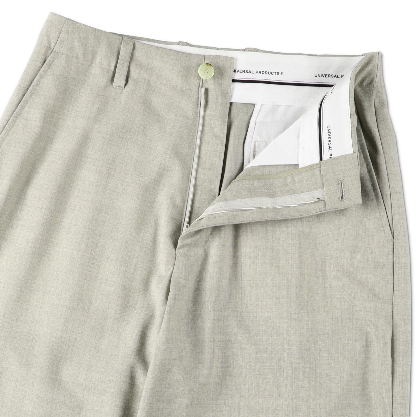 UNIVERSAL PRODUCTS. SUMMER WOOL WIDE TROUSERS GRAYGE【251-60506】