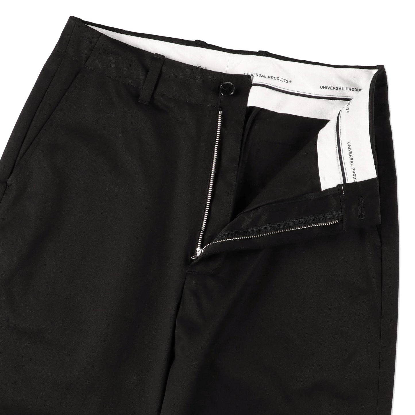 UNIVERSAL PRODUCTS NO TUCK CHINO TROUSERS BLACK【233-60506】(N)
