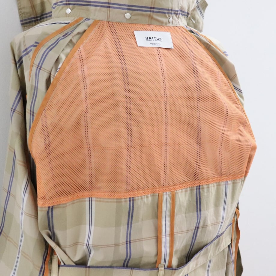 UNITUS(ユナイタス) Medical Gawn Coat Plaid Check Beige × Orange【UTSSS20-J02】
