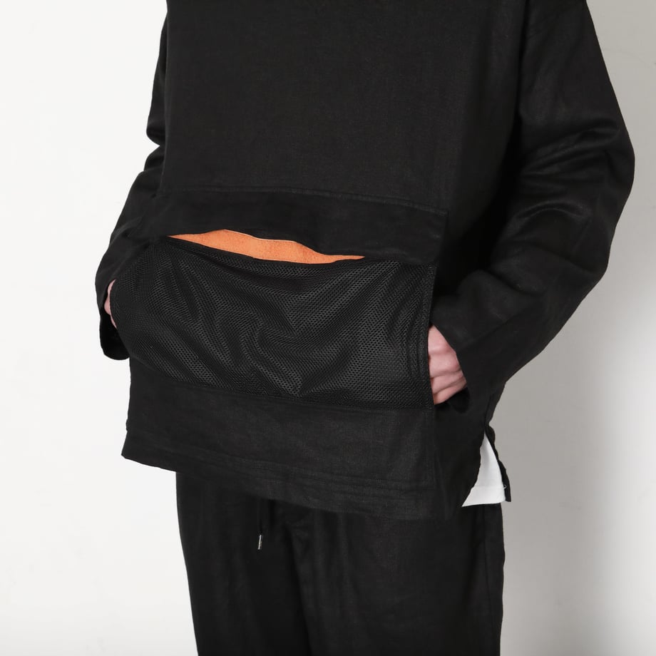 SEE SEE ヤエイ PULLOVER SHIRTS BLACK LINEN