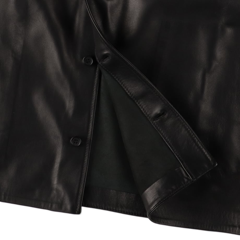 MARNI Nappa leather shirt with animalier shearling collar【CUMY0025Q1ULA736】(N)