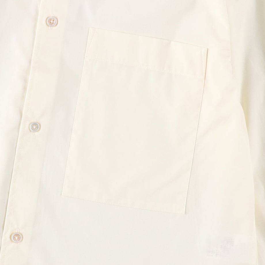 STUDIO NICHOLSON SLIM PATCH POCKET SHIRT "FOXE" PARCHMENT【SNM-1125】