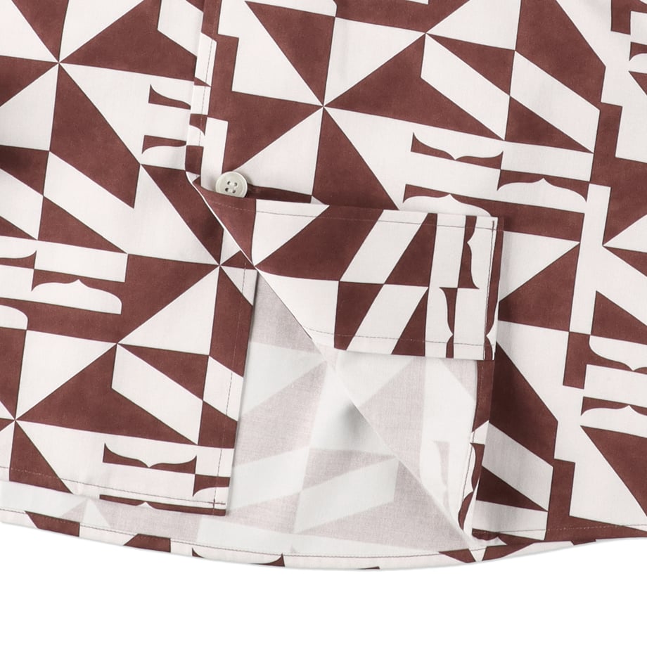 ENCOMING OPEN COLLAR SHIRT BURGUNDY【OPSH -BU】