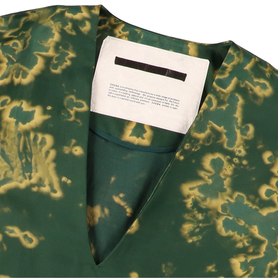 SHEBA RIP V NECK PO GRN/YEL【23012004】(N)