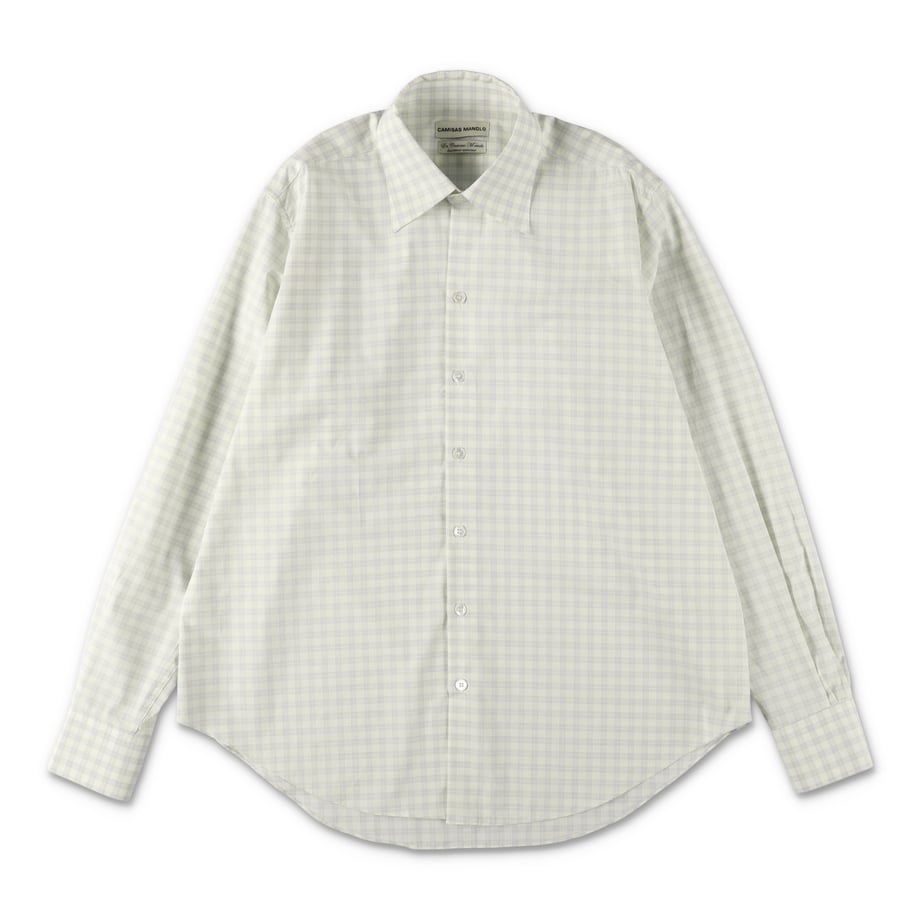 OFF WHITE GREY CHECKS NORMAL SHIRT – CAMISAS MANOLO 正面全体画像