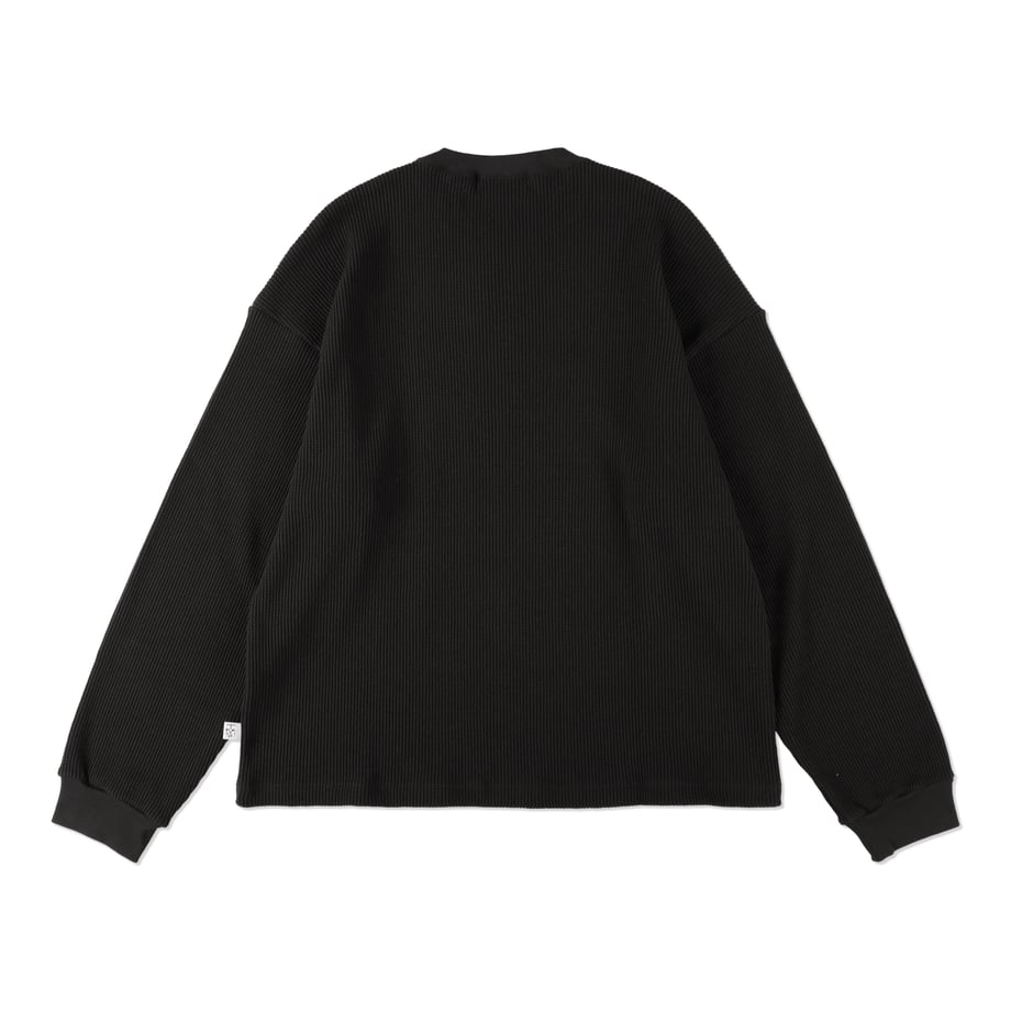 COSMOS TEXAS bone waffle ls tee black【ctss25CS01】(N)
