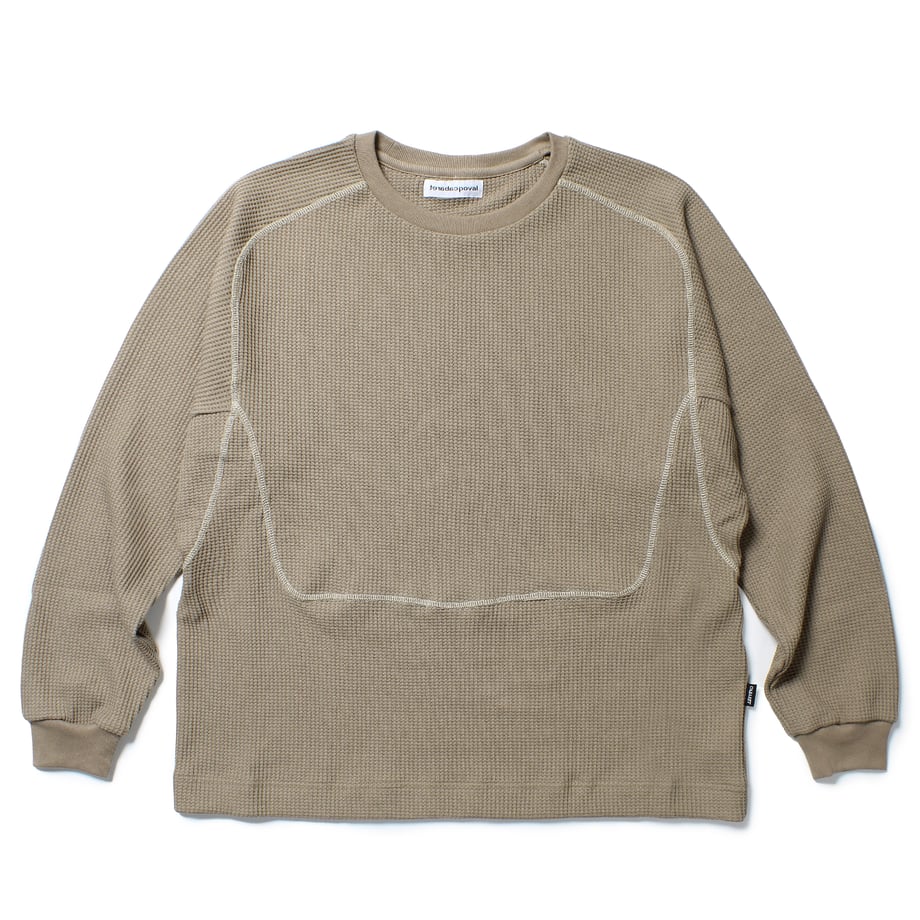 CABARET POVAL Fabien Waffle Top Khaki【24SS-PVA-CS01】